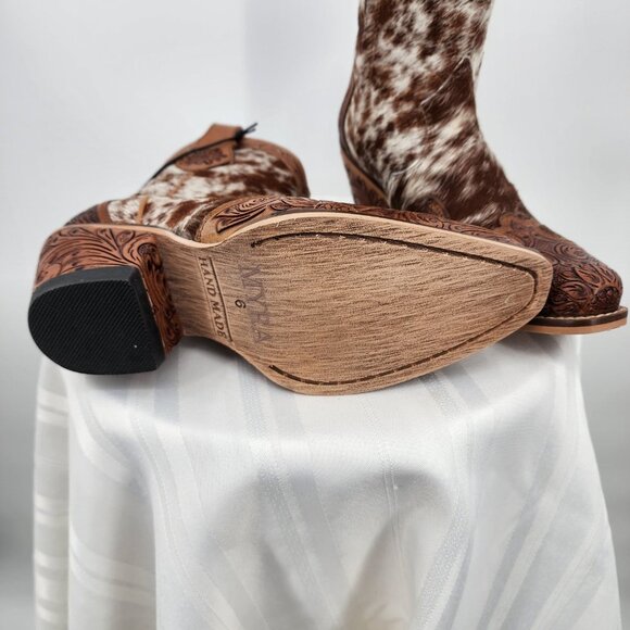 MYRA BAG Georgia Trails Brown & White Hair-On Hide Short Cowboy Boots 6-11 New - Picture 12 of 14